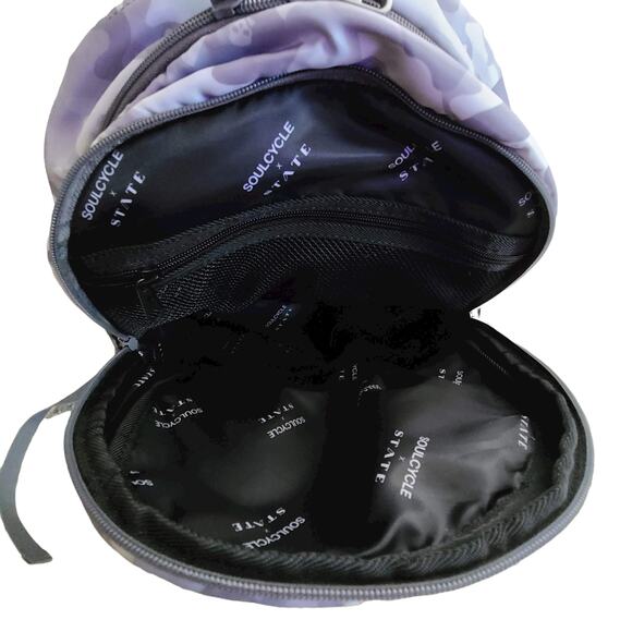 SOULCYCLE X STATE‎ Exclusive Lennox Large Backpack Gray White Camo Skulls main image 4